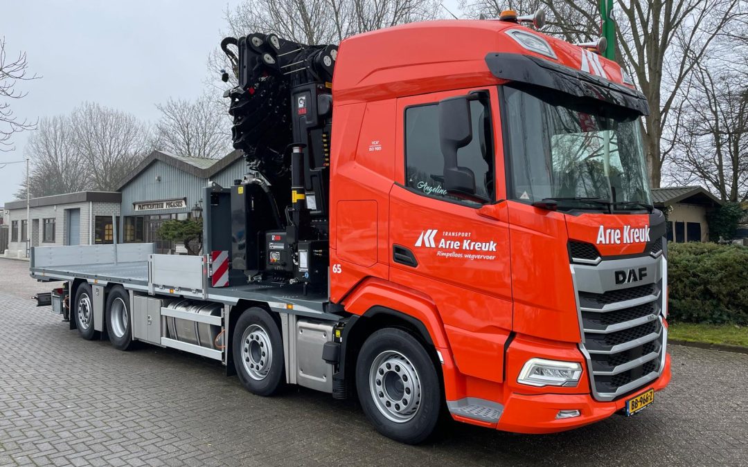 Daf XF 8×2 met W-Floor en Hiab X-HiPro 638 met Jib.